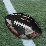 You're Such a Catch Valentine Football<br><div class="desc">Cute valentine football gift featuring the name of your boyfriend,  the saying "you're such a catch" and your name. Plus 2 photos for you to customize with your own to make this an extra special valentines/birthday gift.</div>