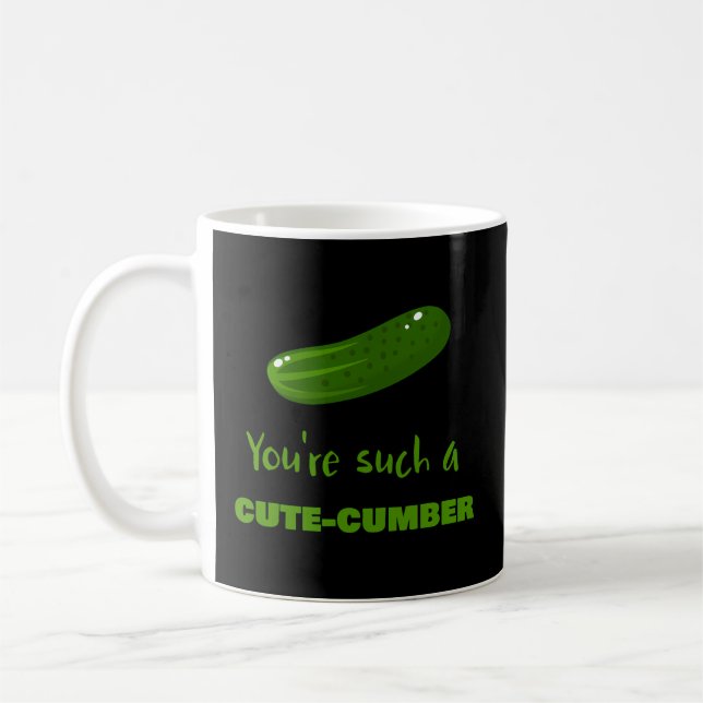 You'Re Such A Cute-Cumber Veggie Vegetarian Vegan  Coffee Mug (Left)