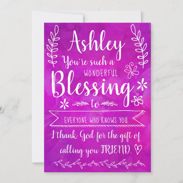 You're such a WONDERFUL blessing FULLY EDITABLE! Card (Front)
