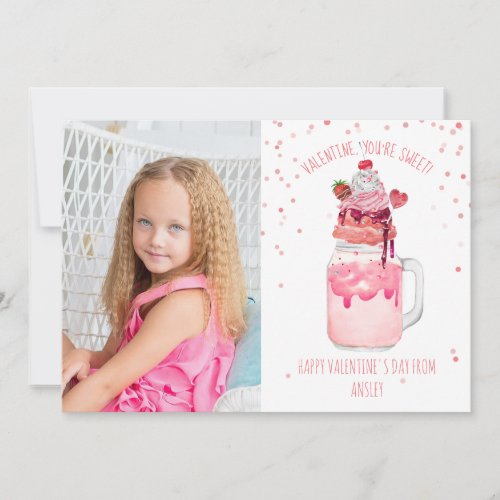 Youre Sweet Candy Milkshake Classroom Valentine Card