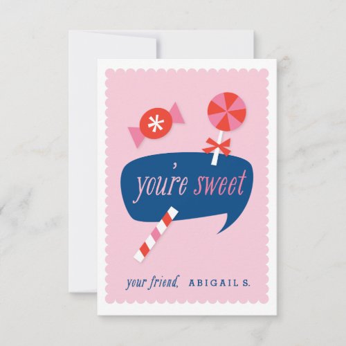You're sweet classroom valentine 3.5x5 paper invitation card