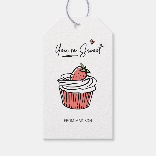 You're Sweet Cupcake Valentine Gift Tags (Front)