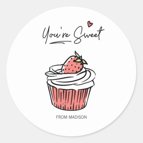 Youre Sweet Cupcake Valentine Sticker