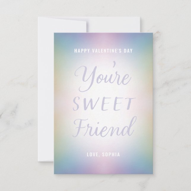 You're Sweet Friend Pastel Ombre School Valentine Invitation (Front)