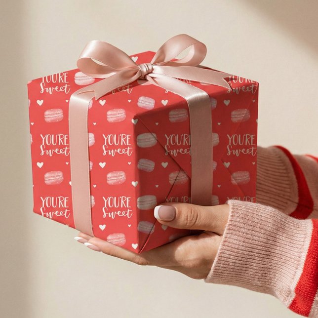 You're Sweet Happy Valentine's Day Macaron Cookies Wrapping Paper (You're Sweet Happy Valentine's Day Macaron Cookies Wrapping Paper)