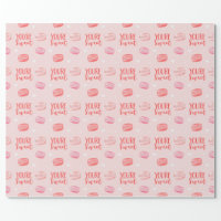 Pink, Orange & Blue Lips & Gold Hearts Valentine Wrapping Paper Sheets -  Moodthology Papery