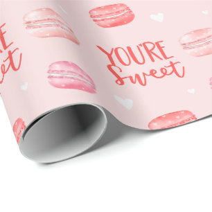You're Sweet Happy Valentine's Day Macaron Cookies Wrapping Paper