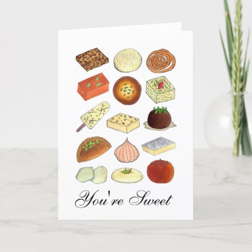 Youre Sweet Indian Mithai Sweets Confections Food Holiday Card