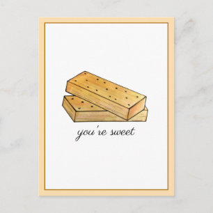 You're Sweet Scottish Shortbread Biscuits UK Food Postcard
