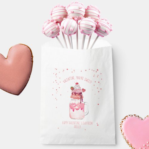 Youre Sweet Valentine Candy Love Milkshake Favor Bag