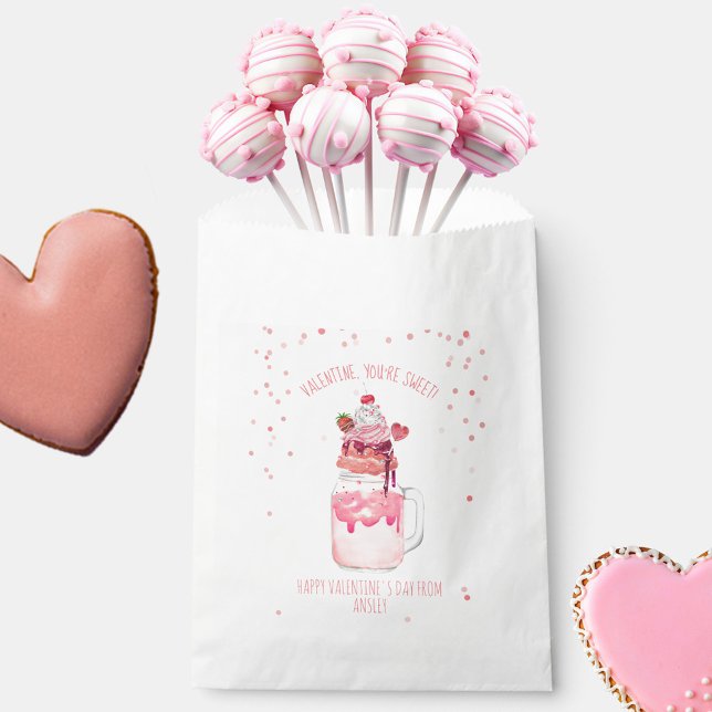 You're Sweet Valentine Candy Love Milkshake Favor Bag (Creator Uploaded)