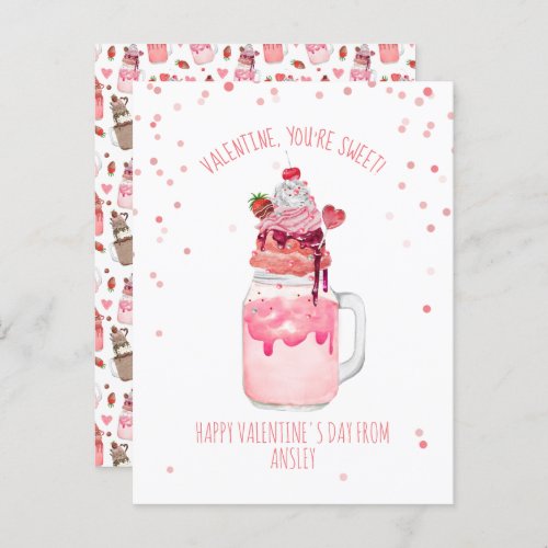 Youre Sweet Valentine Candy Love Milkshake Postcard