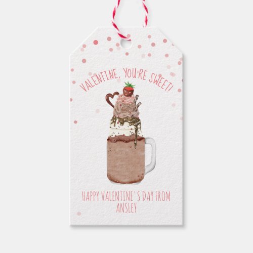 Youre Sweet Valentine Chocolate Milkshake Gift Tags