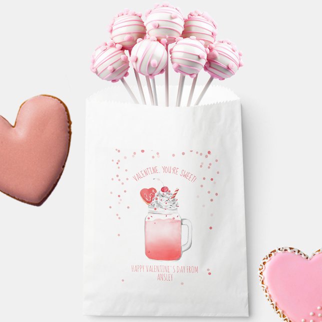 You're Sweet Valentine Love Crazy Milkshake Favor Bag (Creator Uploaded)