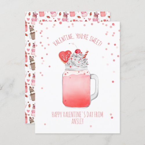 Youre Sweet Valentine Love Crazy Milkshake Postcard