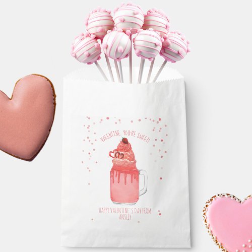 Youre Sweet Valentine Red Velvet Milkshake Favor Bag