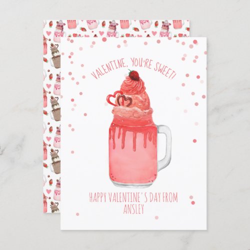 Youre Sweet Valentine Red Velvet Milkshake Postcard