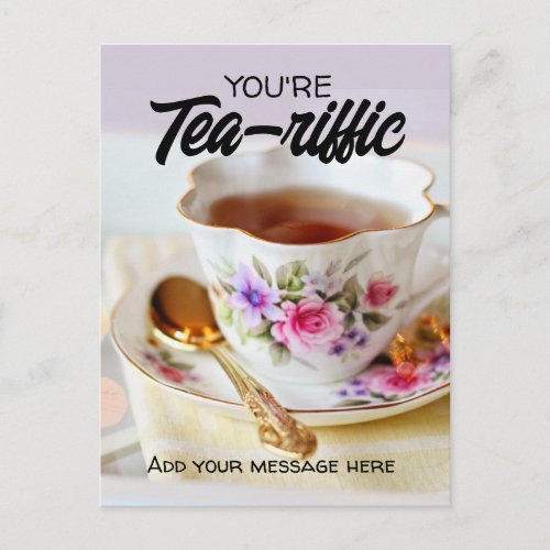 you're tea-riffic referral card business marketing