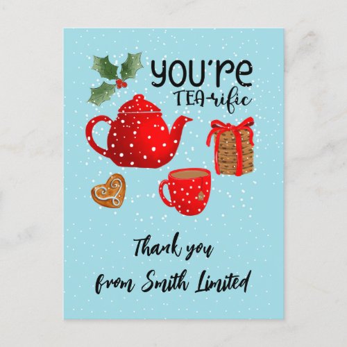 Youre tea_riffic volunteer staff christmas thanks postcard