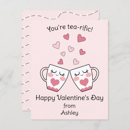 Youre Tea_rific Cute Kids Class Valentines Day  Holiday Card
