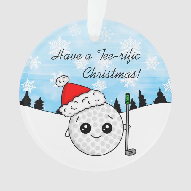 You're Tee-rific Gold Pun Christmas  Ornament (Front)