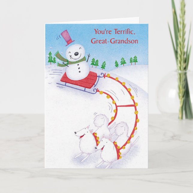 You're Terrific, Great-Grandson Holiday Card (Front)