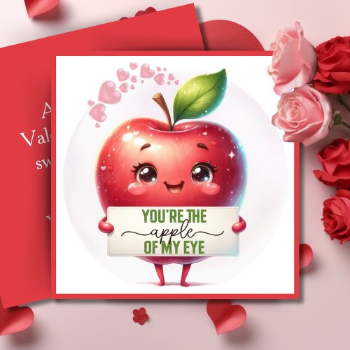 Youre The Apple Of My Eye Custom Valentines Day Holiday Card