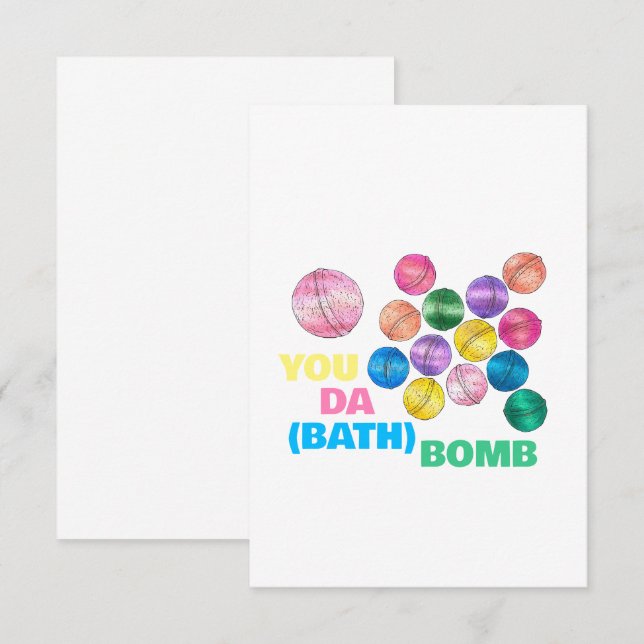 You're The (Bath) Bomb Funny Illustrated Thank You (Front/Back)