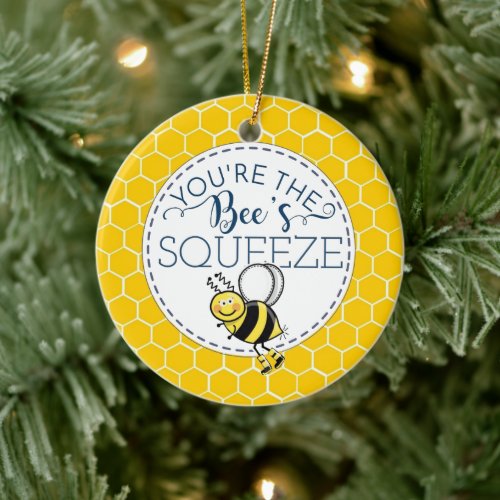 youre the bees squeeze honey bee teacher ceramic ornament