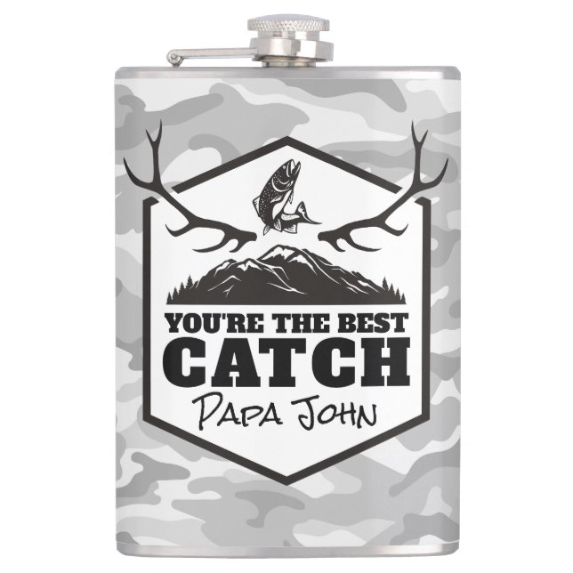 You're the Best Catch Personalized Gift Flask (Front)