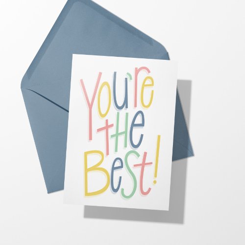 Youre the best colorful thank you card
