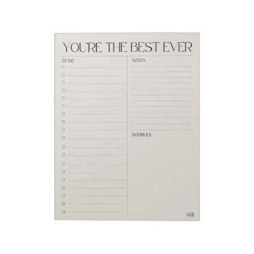 youre the best ever 11 x 85 Notepad _ 40 pages