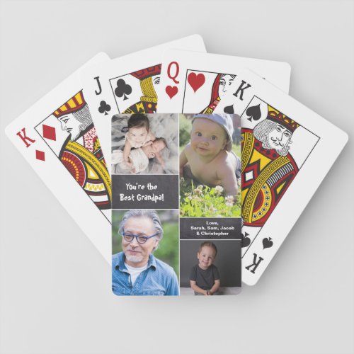 Youre the best grandpa Multiple photos grandkids Playing Cards