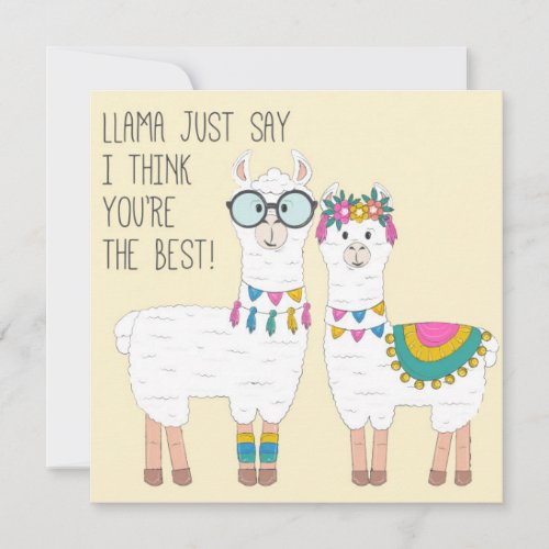 Youre The Best Llamas Holiday Card