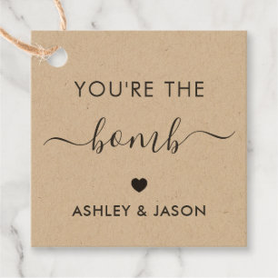 You're the Bomb Bath Bomb Gift Tag, Kraft Favor Tags