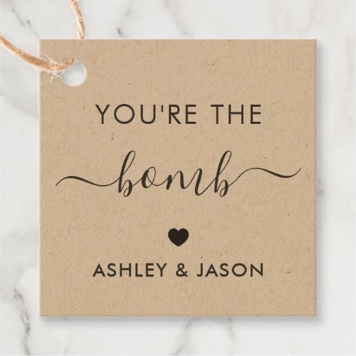 Youre the Bomb Bath Bomb Gift Tag Kraft Favor Tags