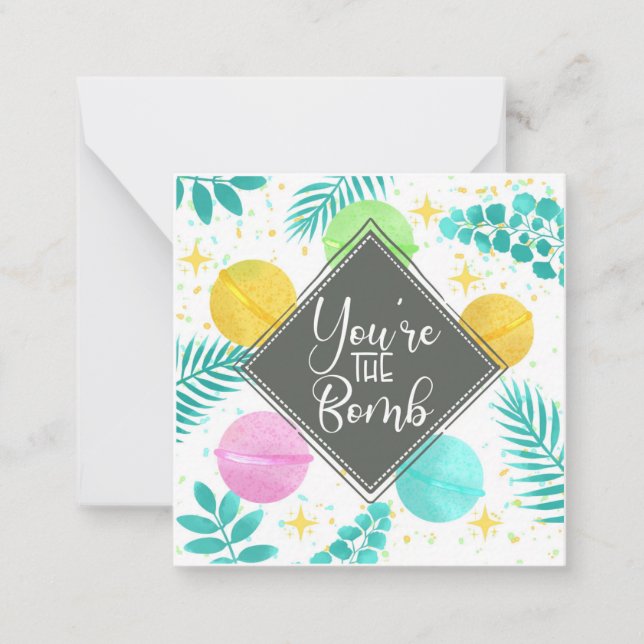 you're the bomb Christmas spa  Note Card (Front)