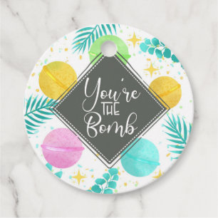 you're the bomb Christmas spa Note Card Favor Tags