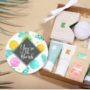 you're the bomb Christmas spa  Note Card Favor Tags