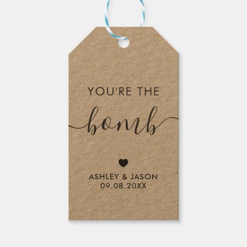 Youre the Bomb Hot Chocolate Bomb or Bath Bomb Gift Tags