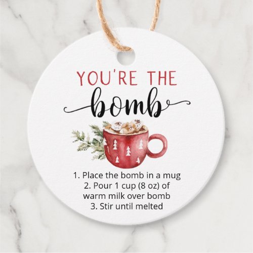 Youre the bomb hot cocoa chocolate tags