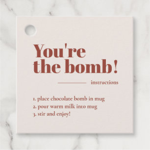 You're The Bomb Hot Cocoa Terracotta Favor Favor Tags