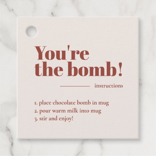 Youre The Bomb Hot Cocoa Terracotta Favor Favor Tags