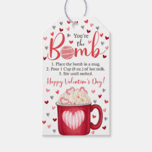 You're the Bomb Valentine's Day Hot Cocoa Bomb Gif Gift Tags