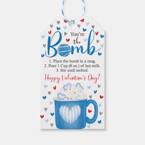Youre the Bomb Valentines Day Hot Cocoa Bomb Gift Tags