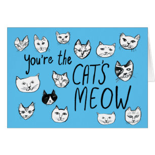 YOU'RE THE CAT'S MEOW Cute Kittens Love Blue Cards