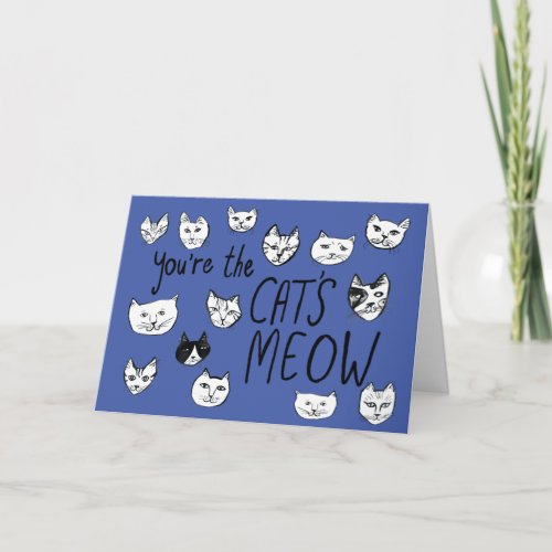 YOURE THE CATS MEOW Cute Kittens Purple Note Card