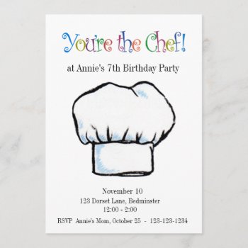 You're The Chef Invitation by grandjatte at Zazzle