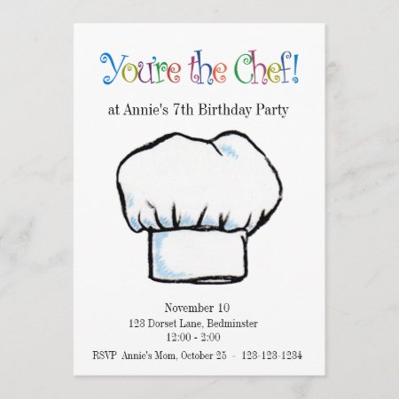 You're The Chef Invitation
