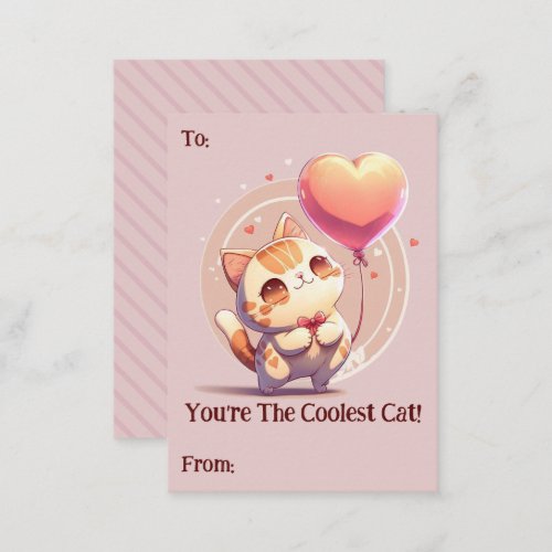 Youre The Coolest Cat Valentines Day Note Card